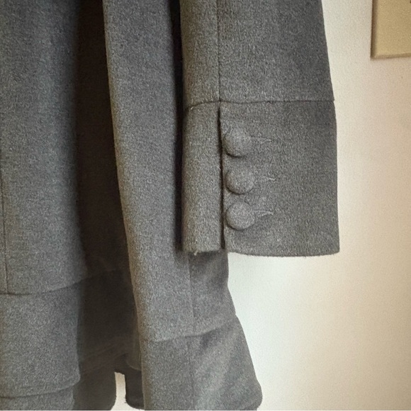 Ryu Anthropologie gray ruffled felt pea coat Women’s Medium READ DESCRIPTION! - Picture 8 of 13